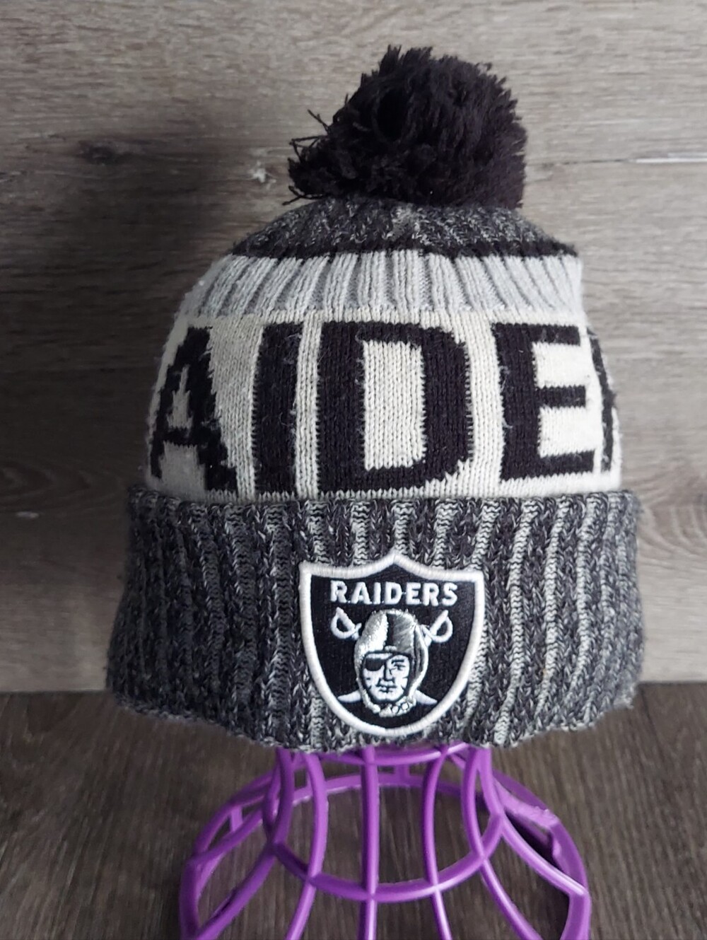 New Era Raiders Knit Pom Beanie One Size